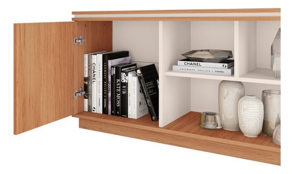 Rack Mesa Para Tv Symmetry 180 X 57 X 38- Freijo Off White