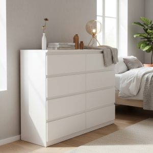 Comoda Chifonier Prisma 8 Cajones. Mdf Laqueado- 125 X 80x40