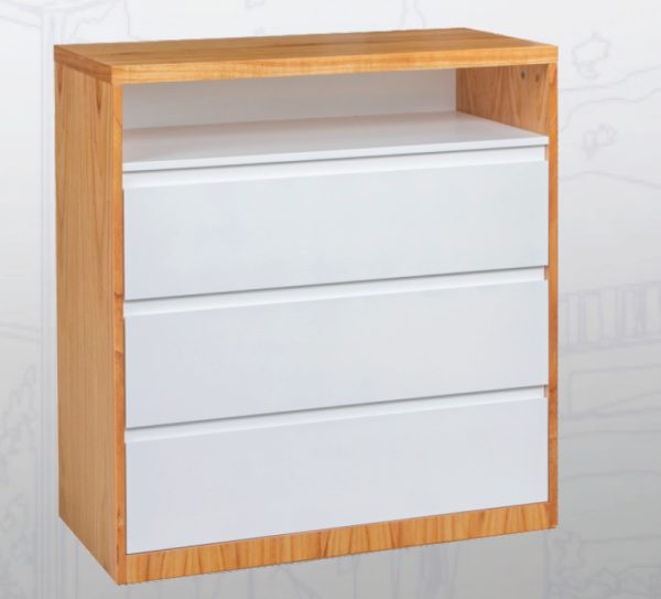 Comoda Chifonier Arkos 3 Cajones. Tapa Paraiso- 84 X 94