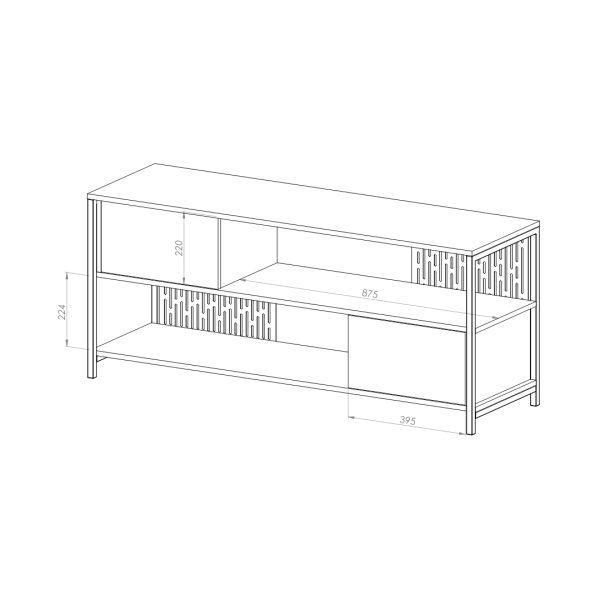 D_924875-MLA99622292460_122025-F.jpg Mueble Para Tv Rack Living Industrial Roble Kendal Metales En Negro Apto Tv 55'' 2 Puertas 1 Estante Abierto Melamina Patas De Hierro Aparador Bajo Para Playstation Organización Rpb130 Dielfe