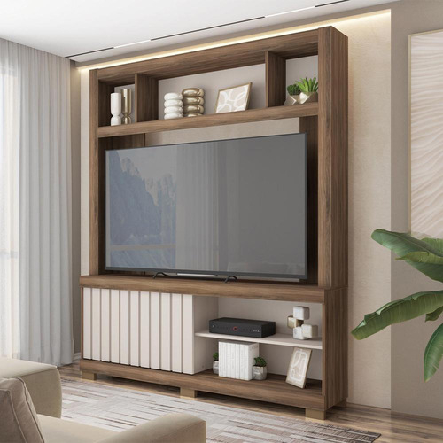 Soporte Para Tv Franco Marrom Camemmun De Hasta 65 Pulgadas