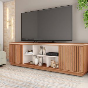 Rack Mesa Para Tv Symmetry 180 X 57 X 38- Freijo Off White