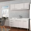 Combo Cocina Bajo Mesada Y Alacena Mosconi 1.60m Sin Bacha Color Blanco