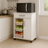 Frutero Bajomesada Mueble Organizador De Cocina Con Ruedas Puerta Cajón Estante Canastos Plásticos Mueble Auxiliar Multifunción Melamina Blanco Fácil Limpieza Moderna Mfc70 Dielfe