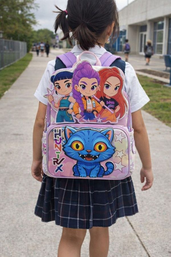 Mochila Infantil Jardin Escolar Guerreras K-pop Eco Cuero