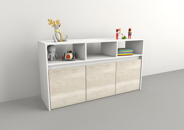 Mueble Juguetero Guardado Organizador Juguetes Baul C Ruedas Color Nevado/everest