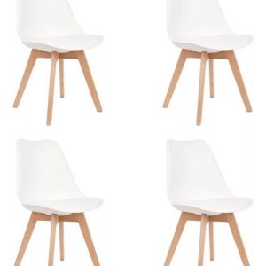 D_640416-MLA99951222321_112025-F.jpg Set De 4 Sillas Eames Tulip White Marrón Claro Blanco