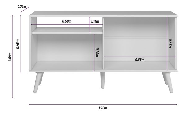 Estante Para Tv Rubi Linea Brasil De 50 Pulgadas, Color Natural/blanco Roto