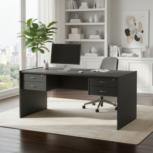 Escritorio Oficina 4 Cajones 150cm 18mm Espesor Premium 912 Negro