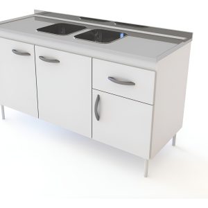 Bajo Mesada De 3 Puertas Y 1 Cajon Delos Dl 604 Blanco