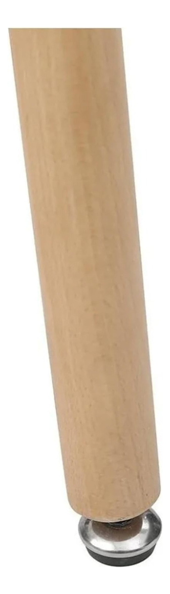 Mesa De Comedor Top Living Eames Nórdica De 1.20 Negra Tapa Negro Patas Marrón Claro