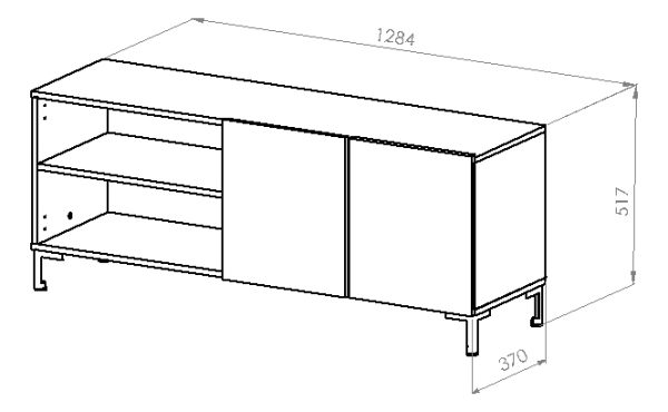 D_712440-MLU76090654868_052024-F.jpg Mueble De Tv Rack Para Tv Led Tele Televisor Hasta 55'' Con 2 Puertas 2 Estantes Melamina 130cm Color Roble Natural Moderno Linea Oslo Ros130 Dielfe