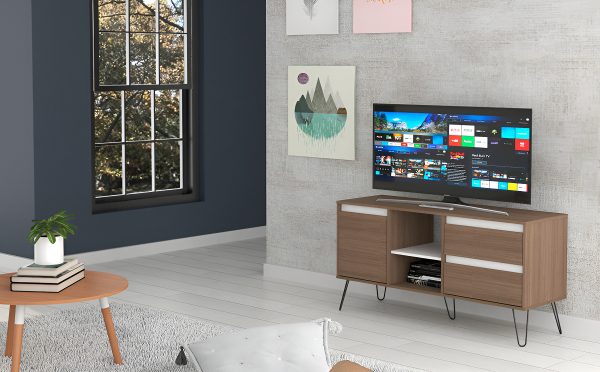 Vajillero Nórdico Carvalho Mezzo/blanco Mosconi Patas Hierro Melamina