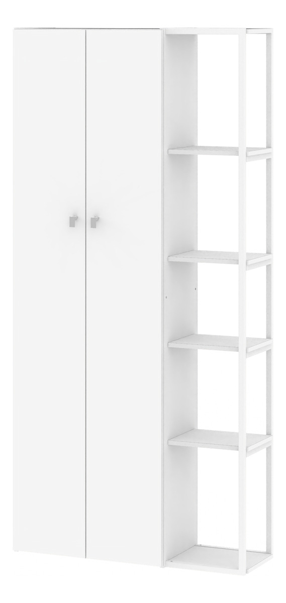 Despensero De Dos 2 Puertas Mueble Alacenero Organizador Con Estantería Integrada Izquierda O Derecha Con 4 Estantes Ajustables De Cocina Melamina 180cm Color Blanco Multifunción D062e Dielfe