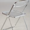 Silla De Comedor Nhome Acrylic Plegable Transparente Estructura De La Silla Plateado Diseño De La Tela Acrilico Transparente