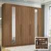Ropero Welaman Placares Master Vip 8 Puertas 8 Estantes Con Espejo Color Jatobá