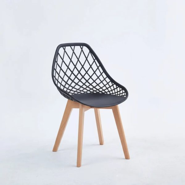 4 Sillas Eames New Tulip Modelo Moderno Base Madera Negra