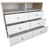 Comoda Chifonier Cajonera 100x80 Mueble Minimalista 6 Caj. Color Olmo Finlandes Con Everest