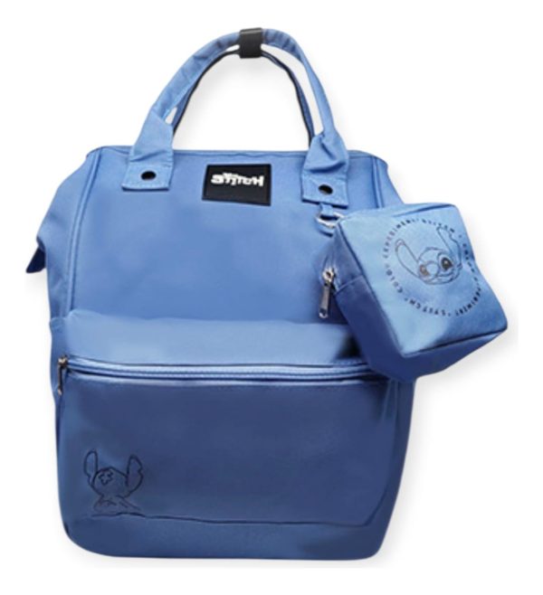 Mochila Stitch Disney Azul Boca De Pez Clandy Dls7349