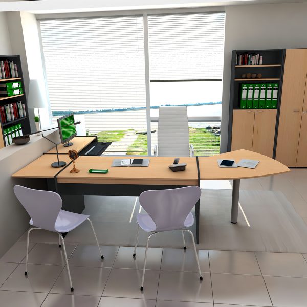 Biblioteca Estanteria Ptas Bajas Melamina 18 Oficina Hogar + Color Negro - Haya