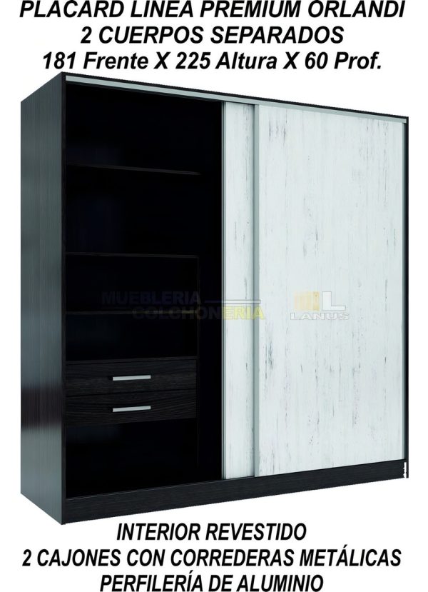 D_775128-MLU78571759060_082024-F.jpg Placard Orlandi Premium 1.81 Color Venecia/wengue De Mdp Con 2 Puertas Corredizas