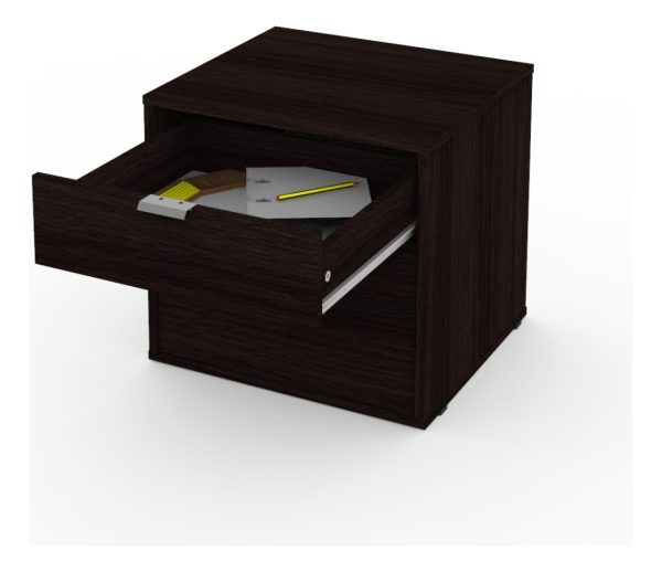 Cajonera De 3 Cajones Dielfe Con Manija De Aluminio L Color Wengue