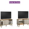 Estante Para Tv Rubi Linea Brasil De 50 Pulgadas, Color Natural/blanco Roto