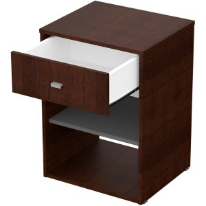 Mesa Luz Milenial Corredera Metal Cajon Mosconi 61x45x38 Cm Color Wengue - 56725 Mate