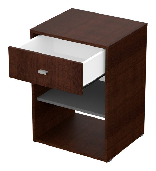 Mesa Luz Milenial Corredera Metal Cajon Mosconi 61x45x38 Cm Color Wengue - 56725 Mate