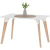 Mesa Rectangular Dielfe Oslo Para Comedor O Cocina Blanco Roble Natural
