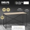 Escritorio Para Oficina Y Hogar Melamina Madera 120 Cm Roble Kendal Con Caño Negro Moderno Minimalista Home Office Mesa... Roble Kendal / Negro