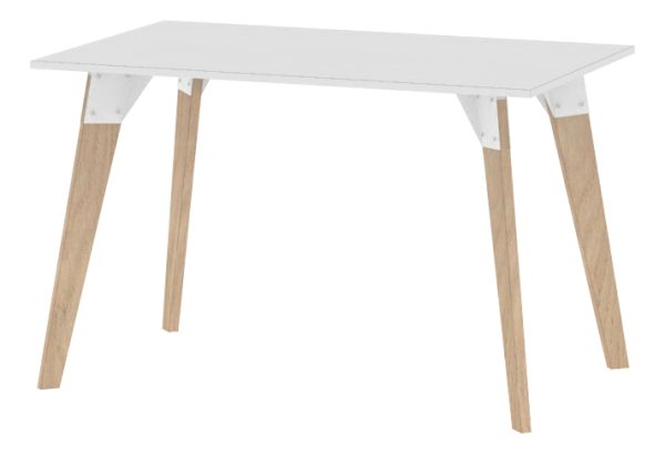 Mesa Rectangular Dielfe Oslo Para Comedor O Cocina Blanco Roble Natural