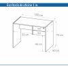 Escritorio Oficina 2 Cajones 100cm 18mm Espesor Premium 910 Blanco Piro