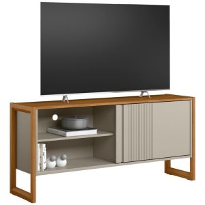 Estante Para Tv Gold Linea Brasil De 55 Pulgadas, Color Natural/blanco Roto