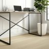 Escritorio Para Oficina Y Hogar Melamina Madera 120 Cm Roble Kendal Con Caño Negro Moderno Minimalista Home Office Mesa... Roble Kendal / Negro