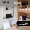 Escritorio Habitacion Oficina Juvenil Hogar Flotante Plegable Espacio Reducido Moderno Blanco Eco063 Dielfe