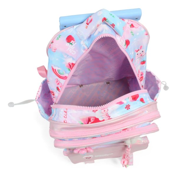 Mochila Chimola Carro 18 Pulgadas My Friends Strawberry Sky Floreado