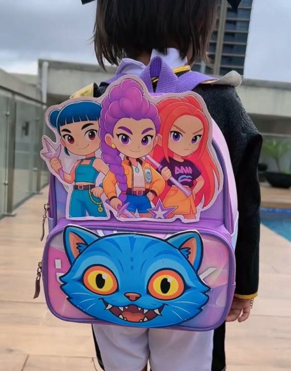 Mochila Infantil Jardin Escolar Guerreras K-pop Eco Cuero