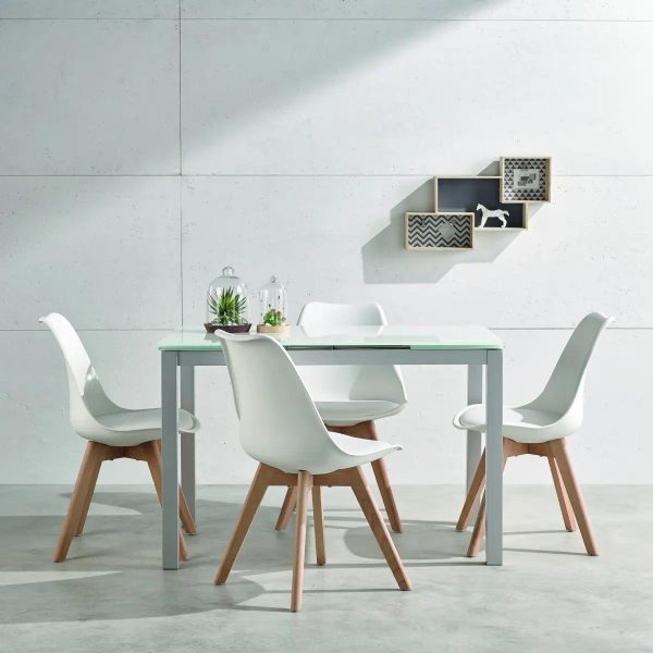 D_868985-MLU75672358321_042024-F.jpg Set De 4 Sillas Eames Tulip White Marrón Claro Blanco