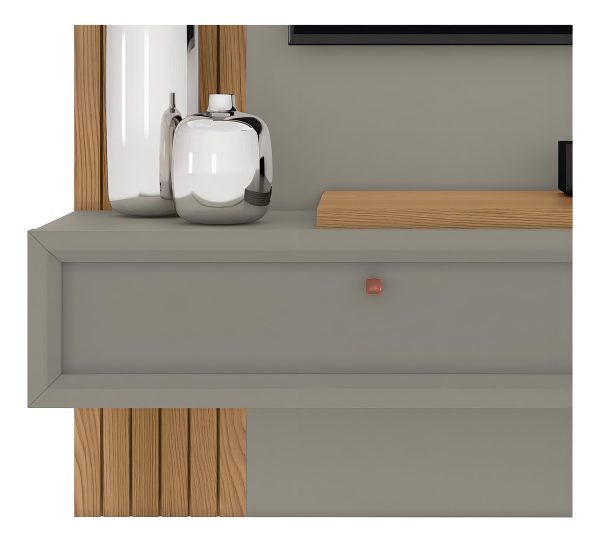 D_875826-MLU79219476471_092024-F.jpg Panel De Tv Pitanga Linea Brasil De Hasta 60 Pulgadas, Color Almendra/titanio Muebles Para Tv Almendra/titanio