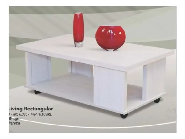 Mesa Ratona De Centro Living. Melamina. 100cm. X60 Cod. 3007