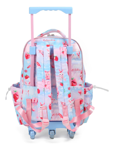 Mochila Chimola Carro 18 Pulgadas My Friends Strawberry Sky Floreado