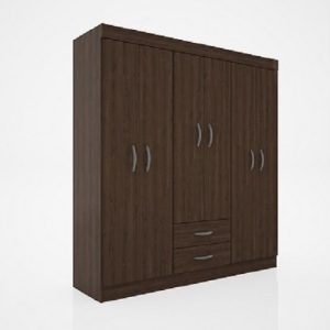 Placard Delos Dl126 Melamina Tabaco 6 Puertas Batientes 160x180 Cm