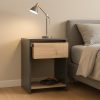 Mesa De Luz Moderna Mesita De Noche Línea Niza Gris Y Roble Kendal 1 Cajón Frente Símil Madera Estante Inferior Melamina... Mate Gris / Roble Kendal