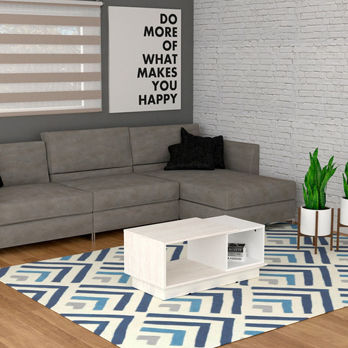 Mesa De Centro Ratona Milenial 90 X 45 X 39 Mosconi Color Venezia - Blanco