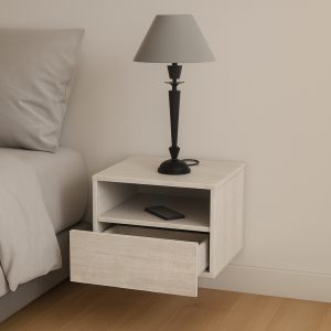 Mesa De Luz Flotante Color Venezia Moderna Colgante Madera Melamina 1 Cajón Dormitorio Minimalista Mlf040 Dielfe