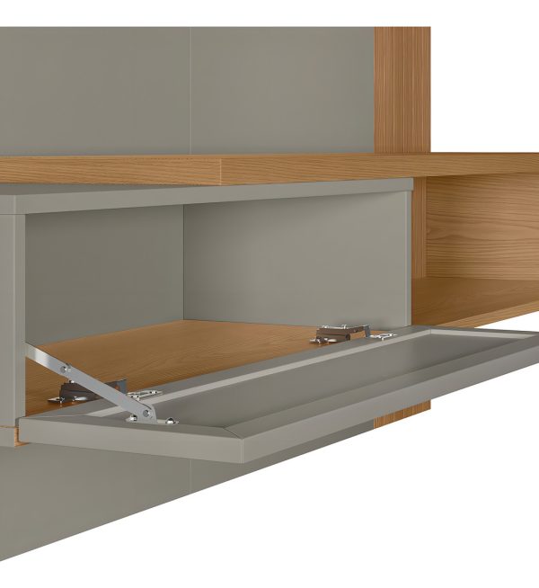 D_901799-MLU79219495611_092024-F.jpg Panel De Tv Pitanga Linea Brasil De Hasta 60 Pulgadas, Color Almendra/titanio Muebles Para Tv Almendra/titanio