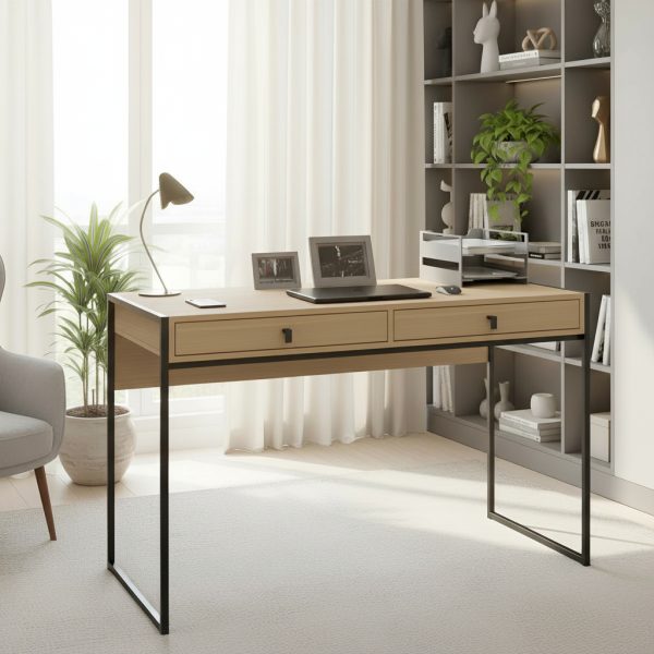 Escritorio Para Oficina Industrial Escritorios De Melamina Moderno Hierro Metal Negro Color Roble Vintage 120cm Niños O Adultos Home Office Notebook Computadora Eci120 Dielfe