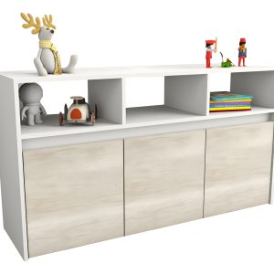 Mueble Juguetero Guardado Organizador Juguetes Baul C Ruedas Color Nevado/everest