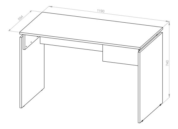 Escritorio Moderno Hogar Oficina Minimalista Mesa De Trabajo Computadora Notebook Estudio Funcional Espacios Un Cajon Dielfe Color Blanco Con Roble Kendal Bzec120 Dielfe Blanco / Roble Kendal